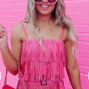 Rhinestone Diva Fringe Crop Top